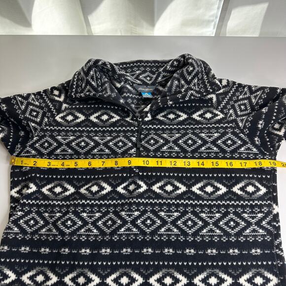 Eddie‎ Bauer Black Nordic Aztec Fleece Quarter Zip Jacket Womens Size Medium M - Picture 10 of 11